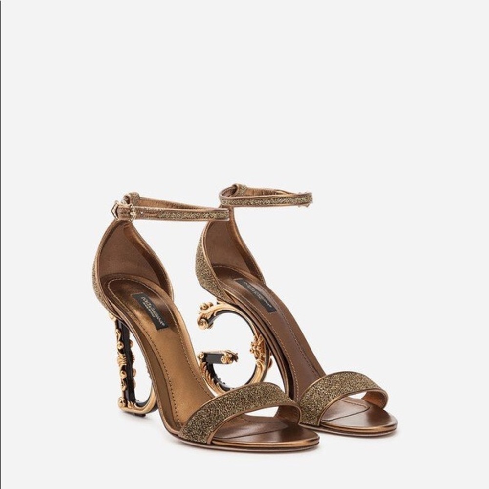 SOLD D&G Keira sandals with baroque sculpted heels